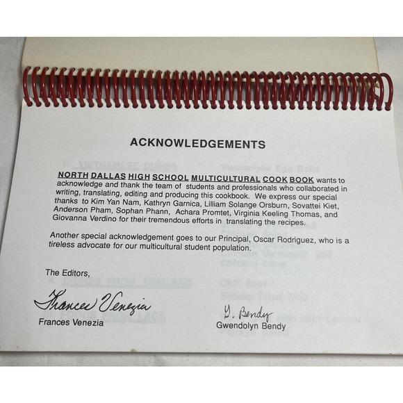 Rare North Dallas High School Multicultural Cookbook English with Translation - Picture 2 of 13